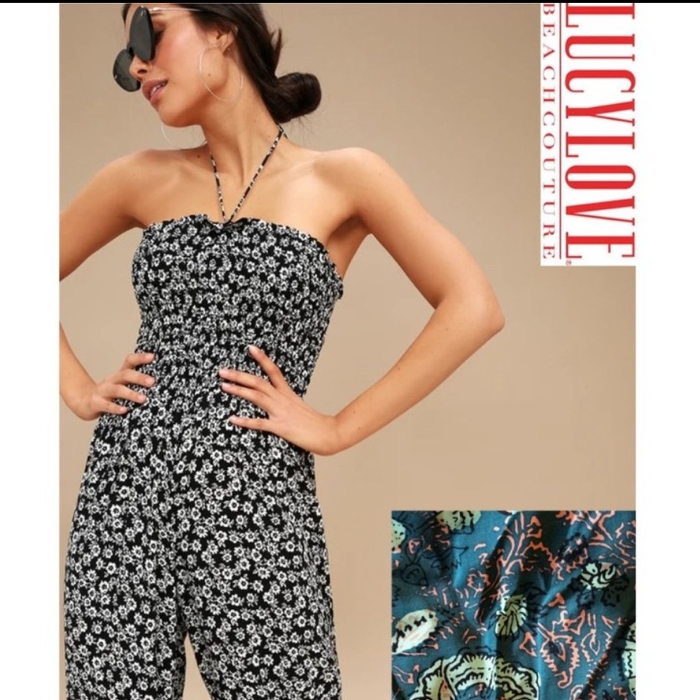LUCY LOVE Turquoise print jumpsuit NWT🌸🌞